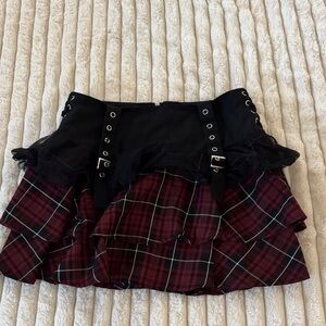 Plaid Black and Red Women's Skirt